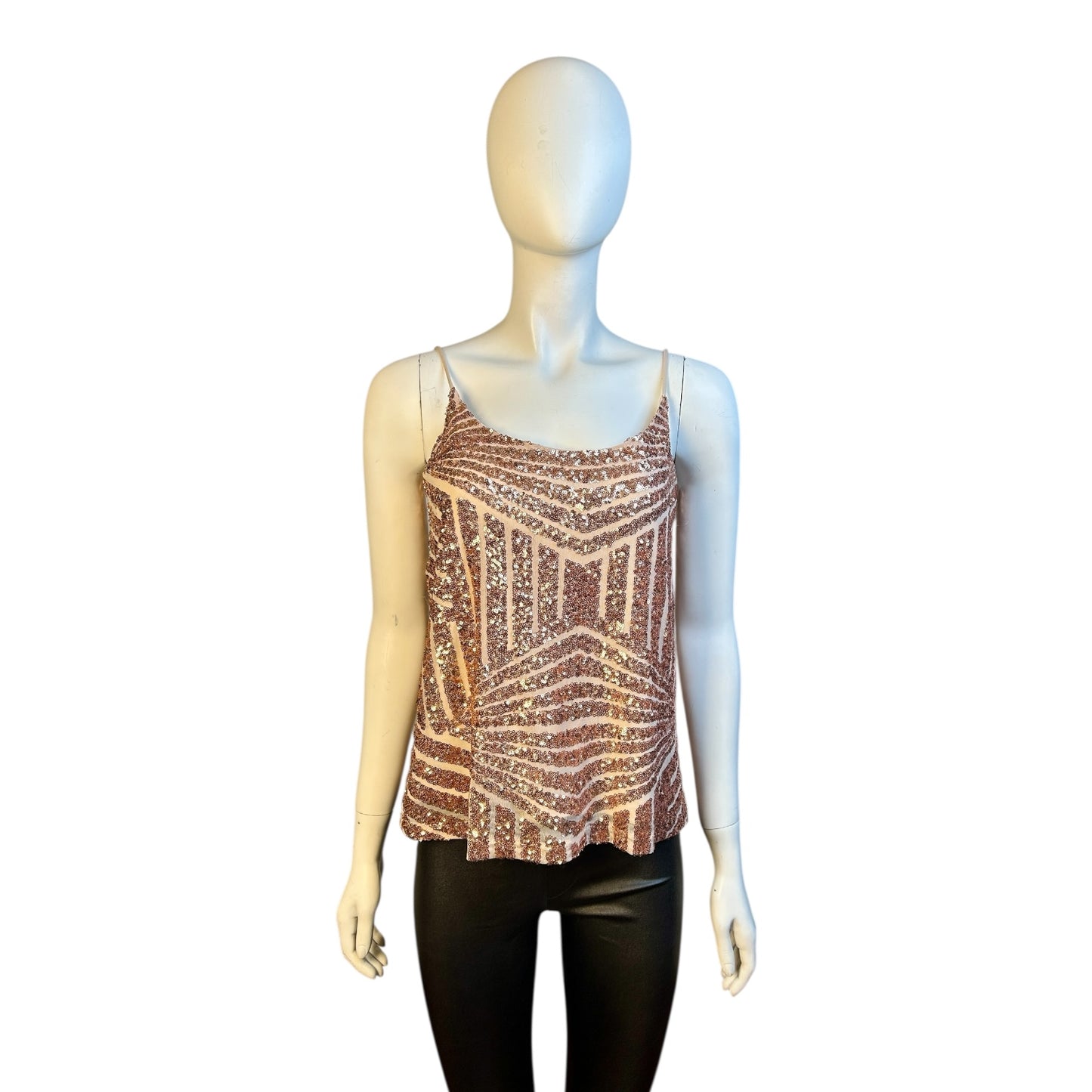 Polera Rose Gold con Lentejuelas Geométricas