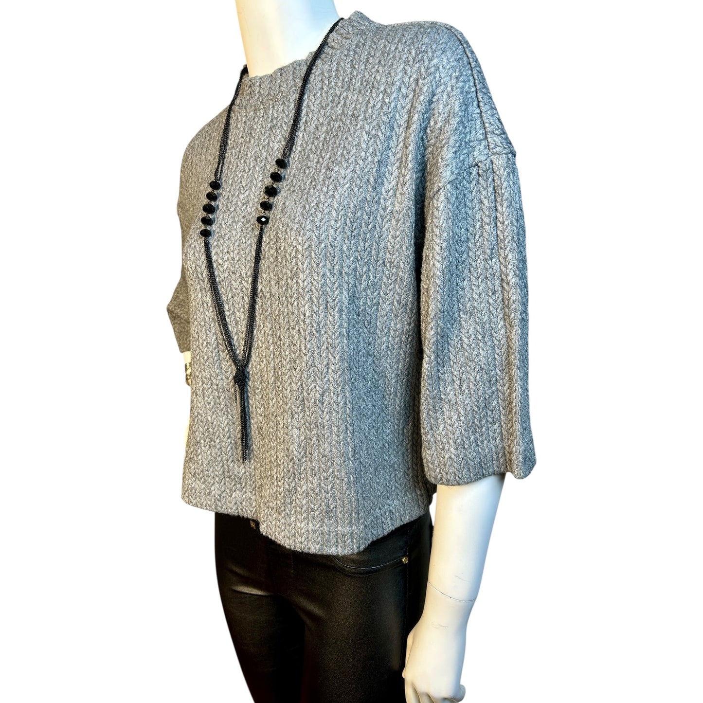 Suéter Gris Texturizado - Mango - Luna Indomita