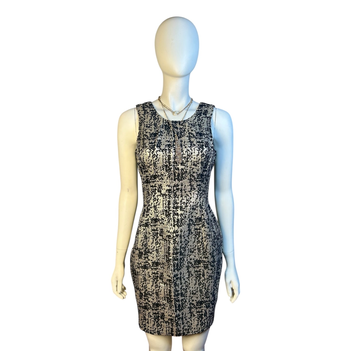 Vestido Recto Brillante Estilo Tweed Moderno