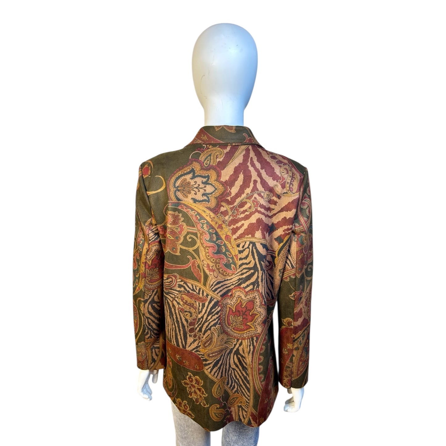 Blazer Estilo Tapestry en Tonos Tierra y Verde Oliva