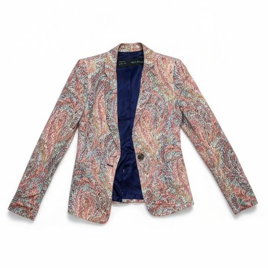 Blazer Estampado Multicolor Estilo Paisley – ZARA - Luna Indomita