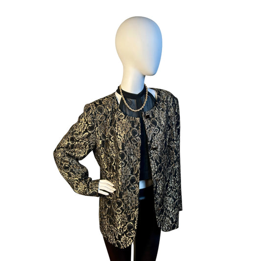 Blazer Negro Dorado Clásico - Luna Indomita