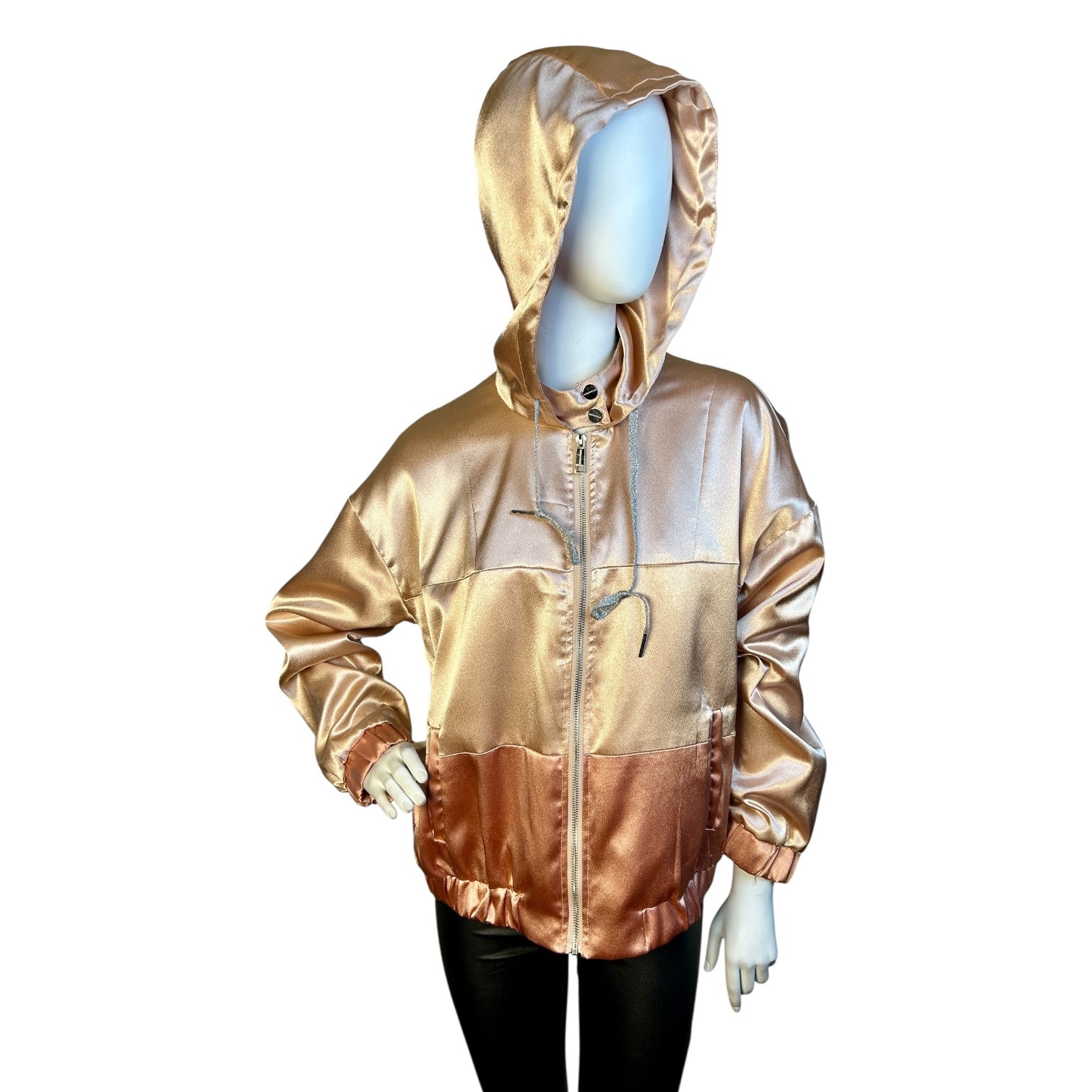 Chaqueta Satinada Bicolor con Capucha - Luna Indomita