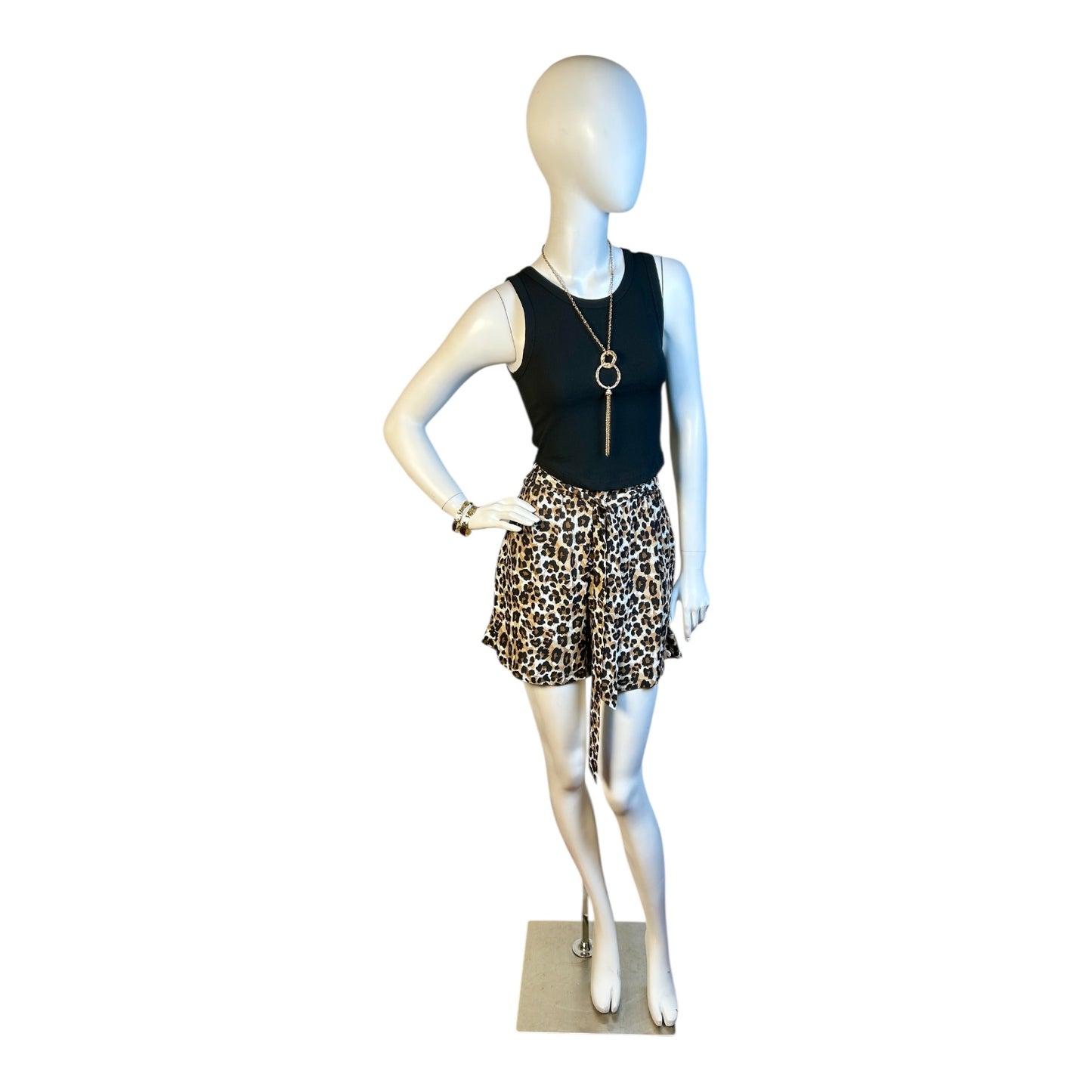 Short Animal Print con Cintura Fruncida