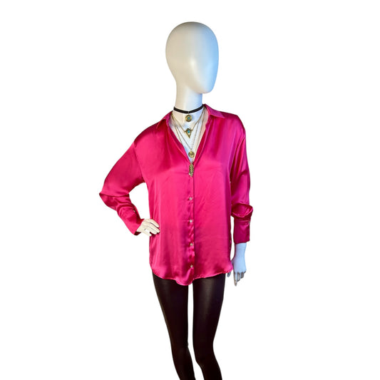 Blusa Satinada Fucsia - Zara - Luna Indomita