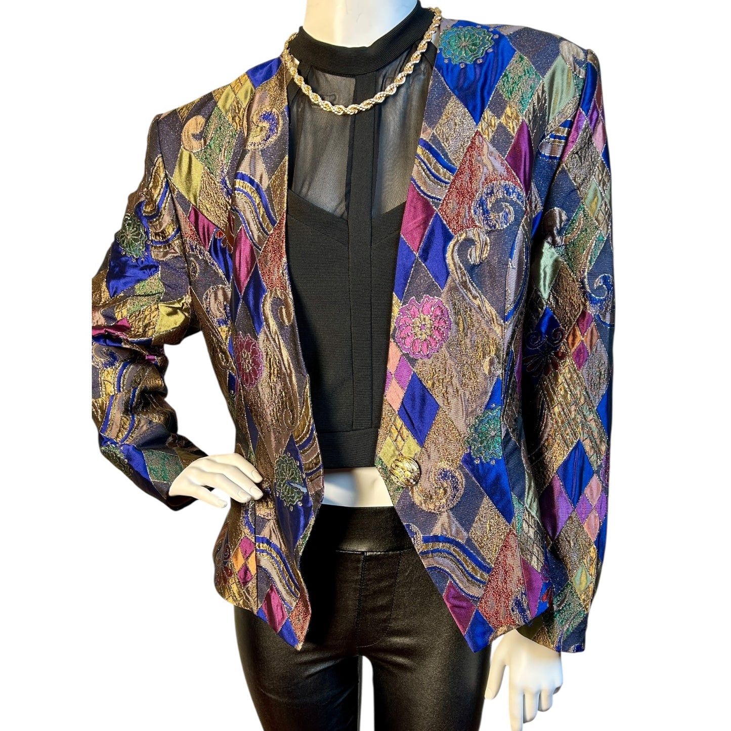 Blazer Vintage Multicolor de Brocado - Luna Indomita
