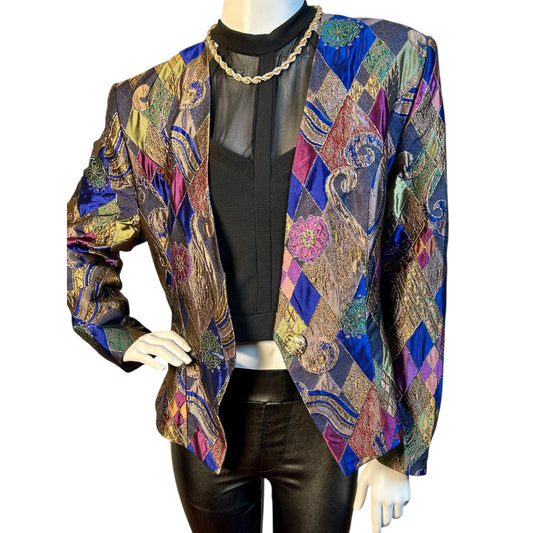 Blazer Vintage Multicolor de Brocado - Luna Indomita