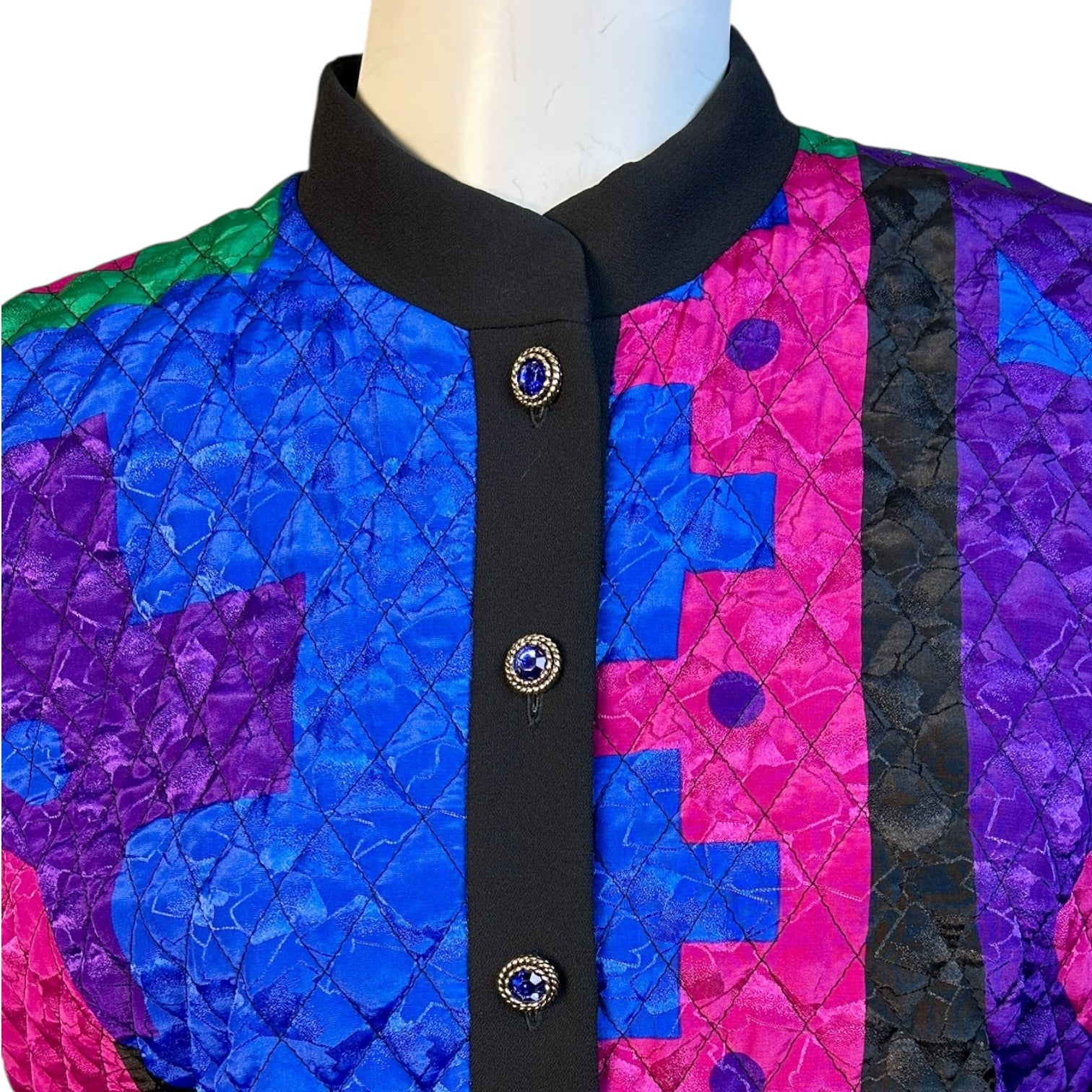 Chaqueta Vintage Acolchada con Estampado Geométrico - Luna Indomita