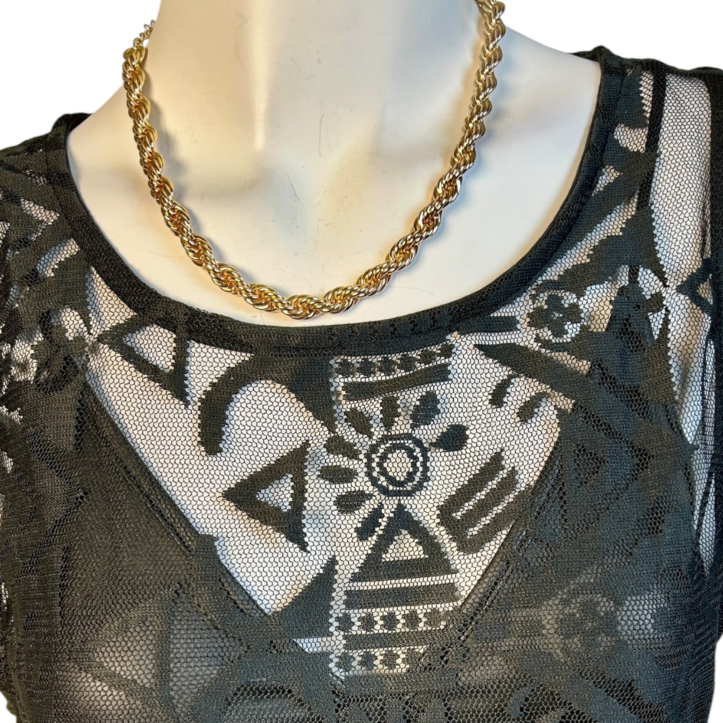 Vestido Sin Mangas de Encaje Tribal Negro - Luna Indomita