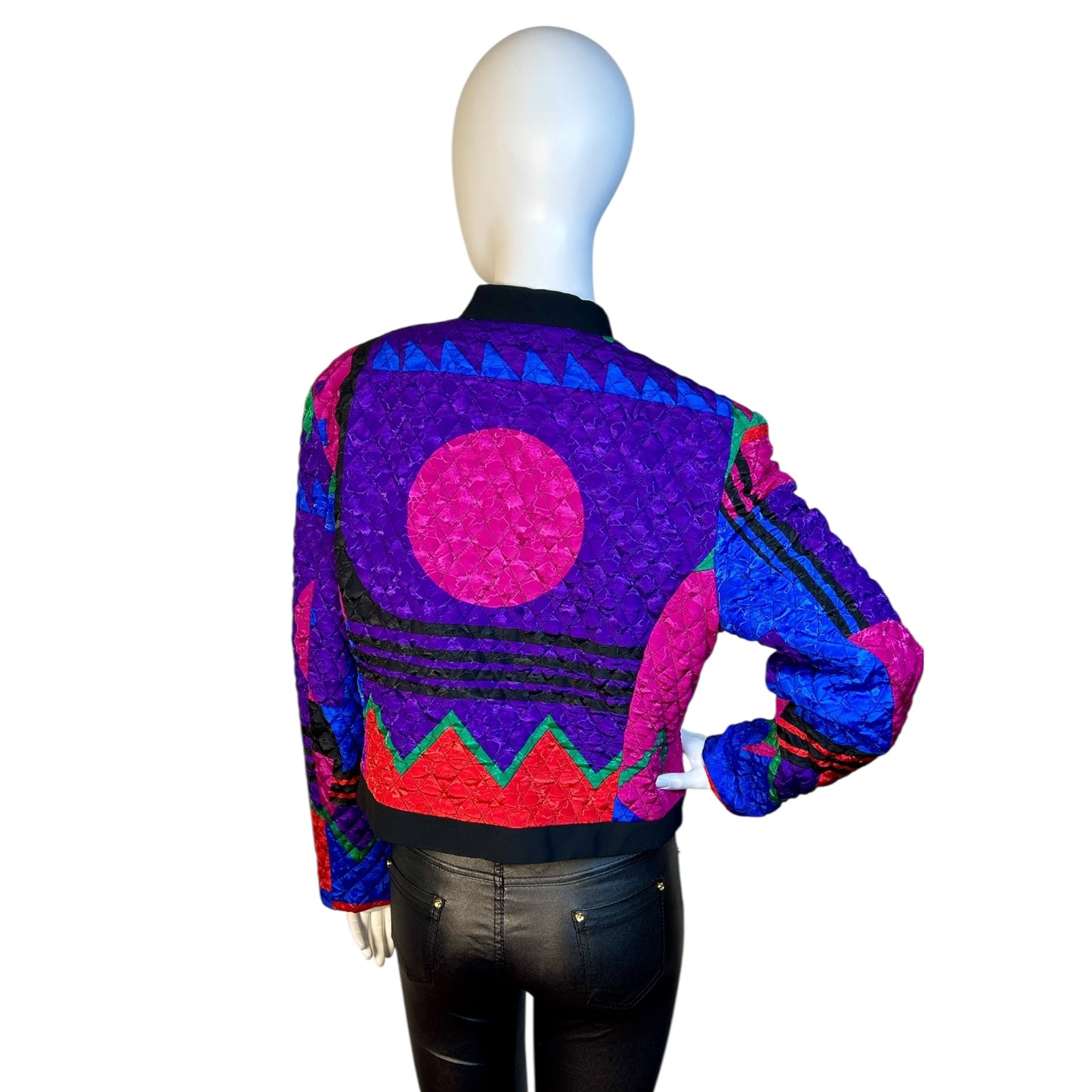 Chaqueta Vintage Acolchada con Estampado Geométrico - Luna Indomita