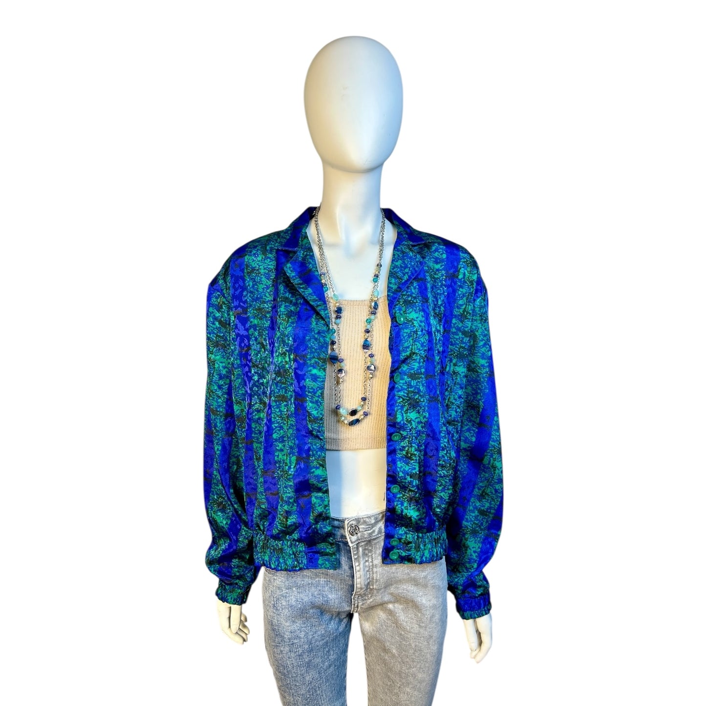 Chaqueta Vintage Azul Psicodélico