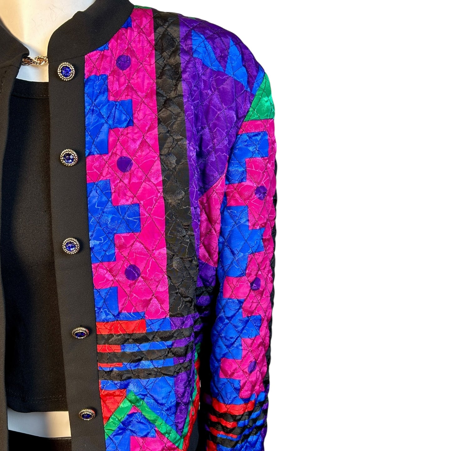 Chaqueta Vintage Acolchada con Estampado Geométrico - Luna Indomita