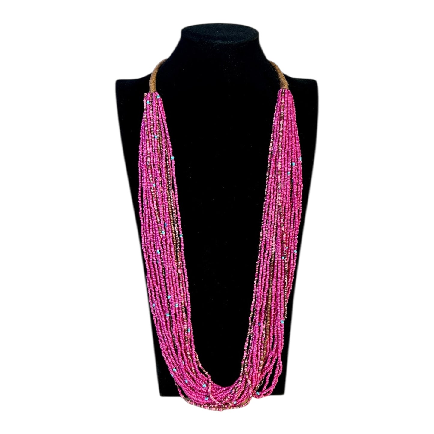 Collar largo multihilo de chaquira