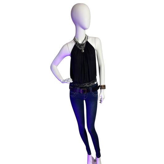 Polera Halter de Algodón Negro - Luna Indomita