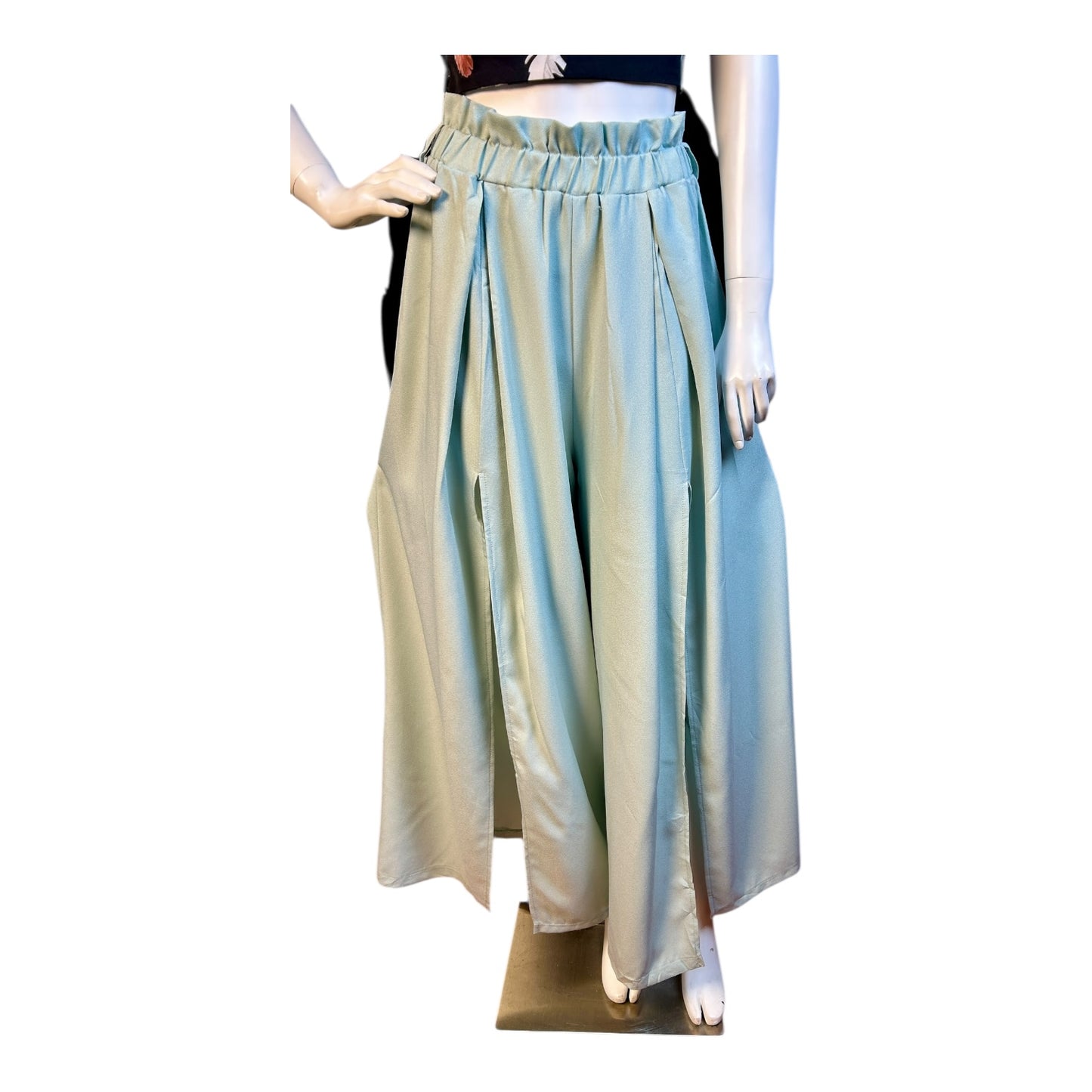 Bombacha Palazzo Celeste con Aberturas Laterales