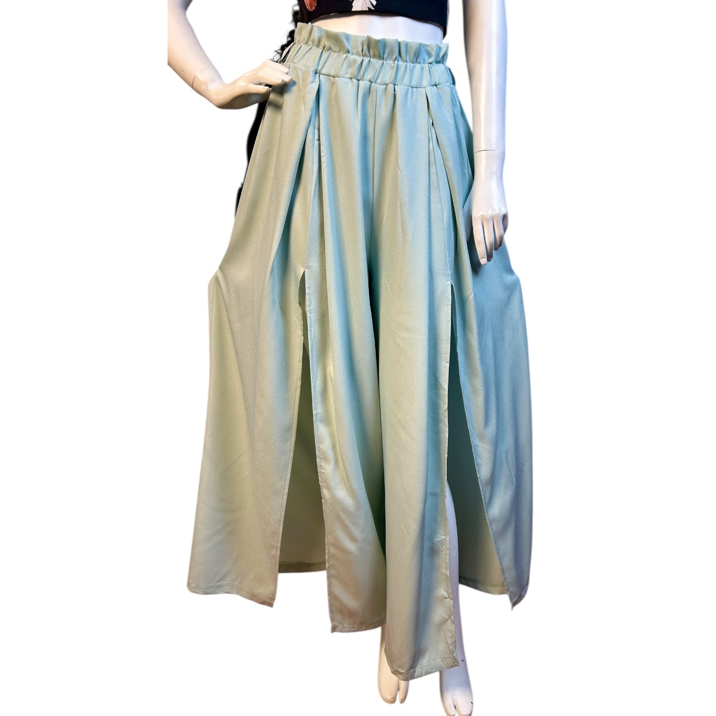 Bombacha Palazzo Celeste con Aberturas Laterales