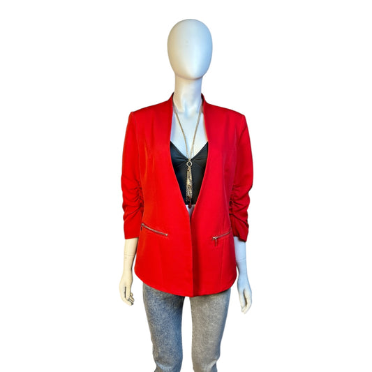 Blazer Rojo Fuego con Cierre Metálico