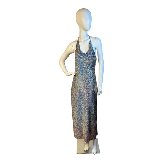 Vestido Halter Lentejuelas Multicolor