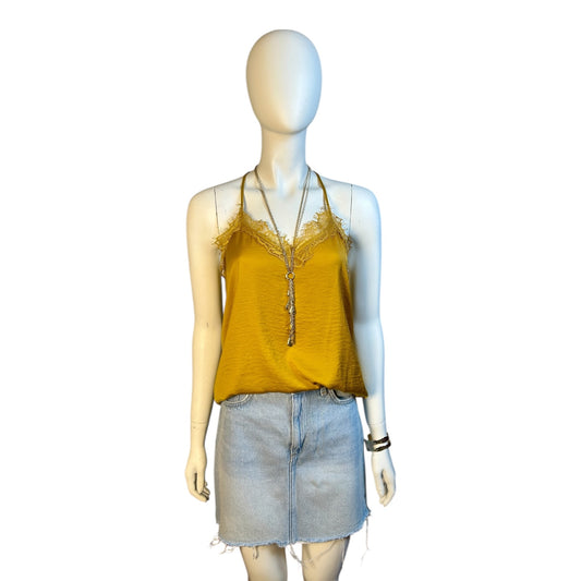 Polera  Mostaza con Encaje