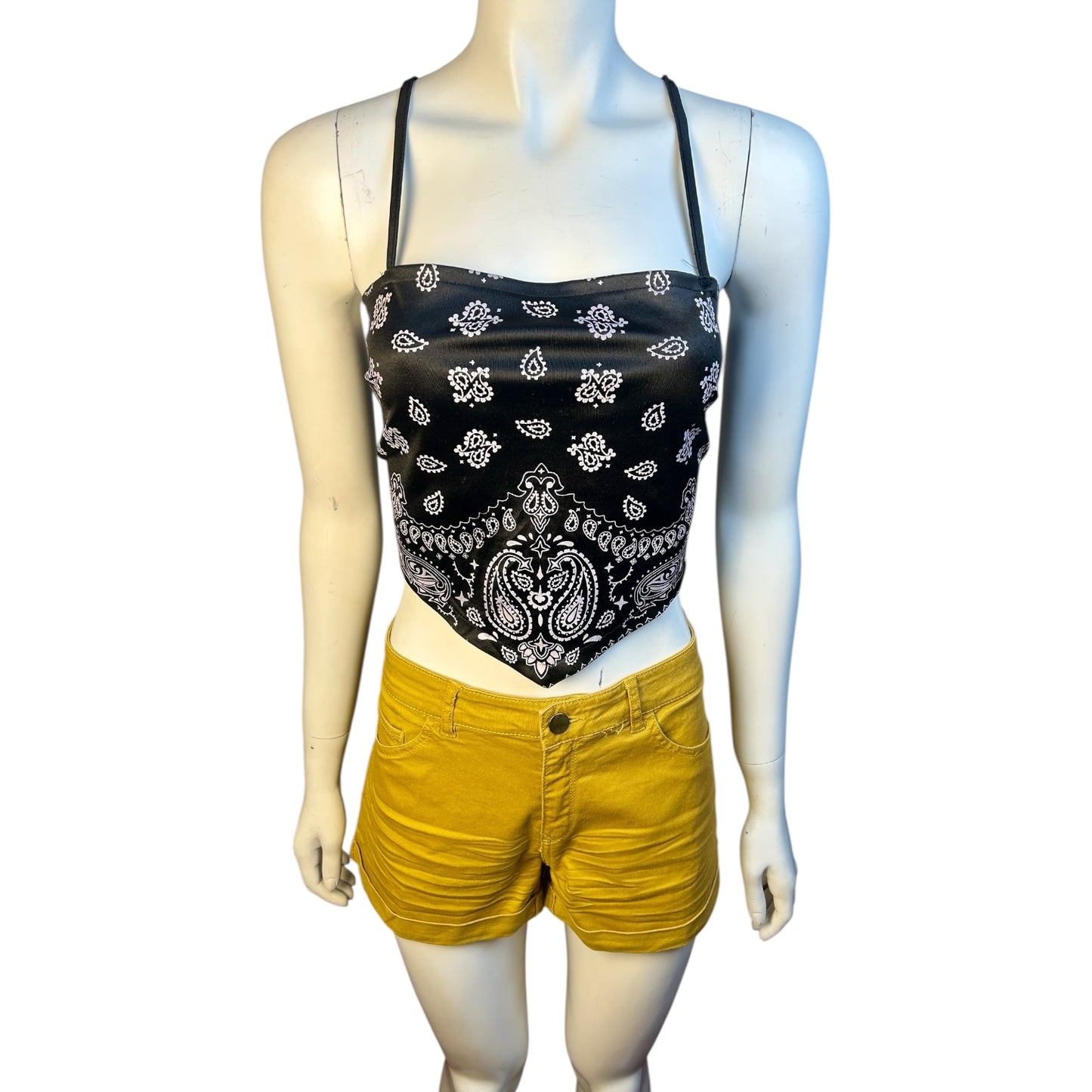 Peto Bandana Negro con Nudo Posterior