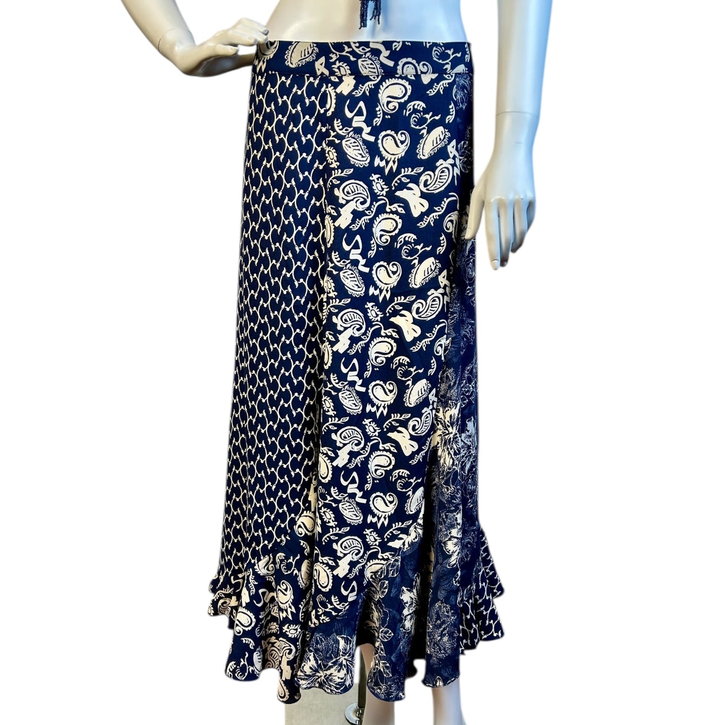 Falda Patchwork Azul Bohemia