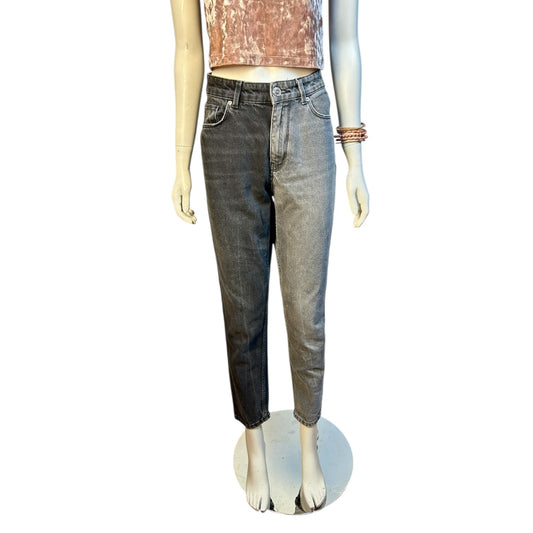 Jeans Bicolor en Tono Gris y Negro Deslavado