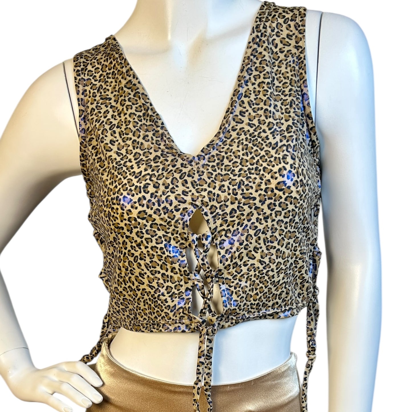 Top Animal Print con Amarre Tornasolado