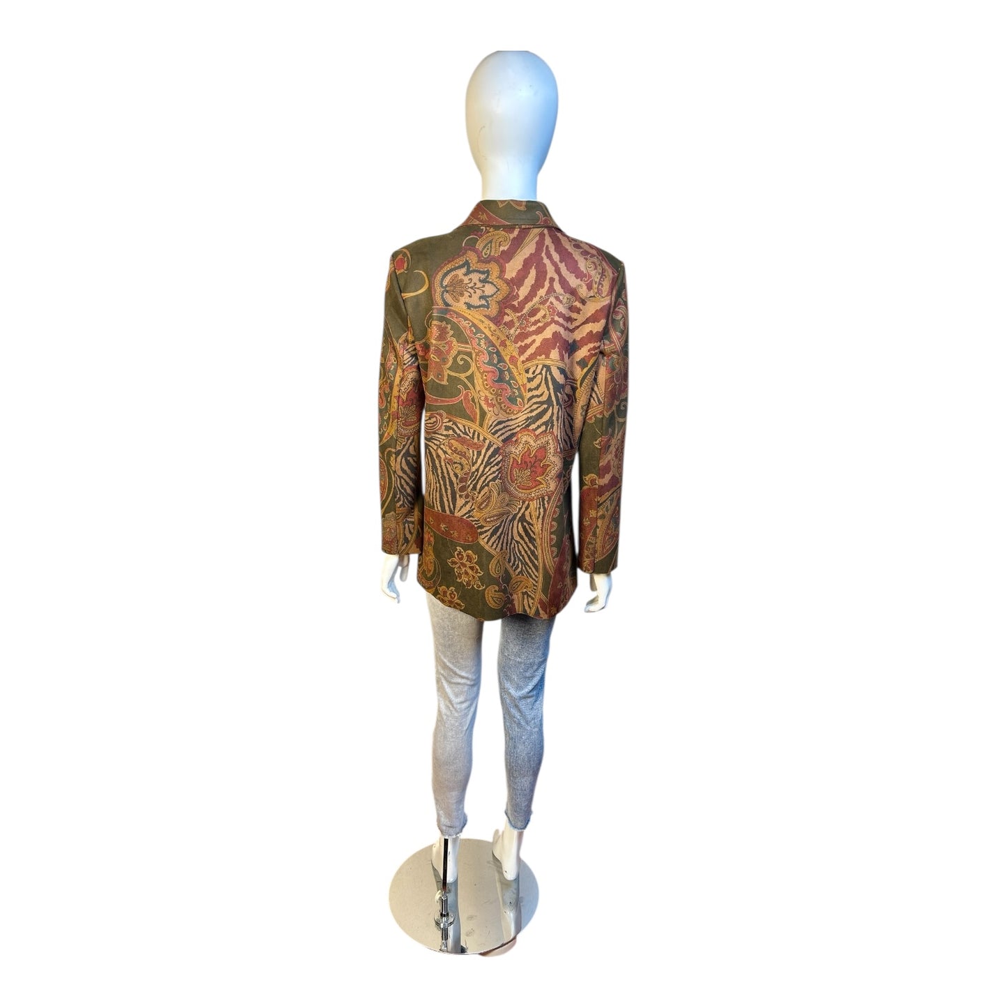 Blazer Estilo Tapestry en Tonos Tierra y Verde Oliva