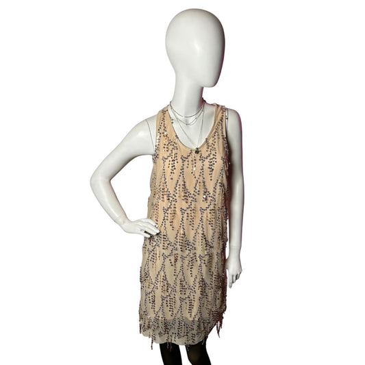 Vestido Estilo Charleston con Lentejuelas en Patrón Geométrico - Luna Indomita